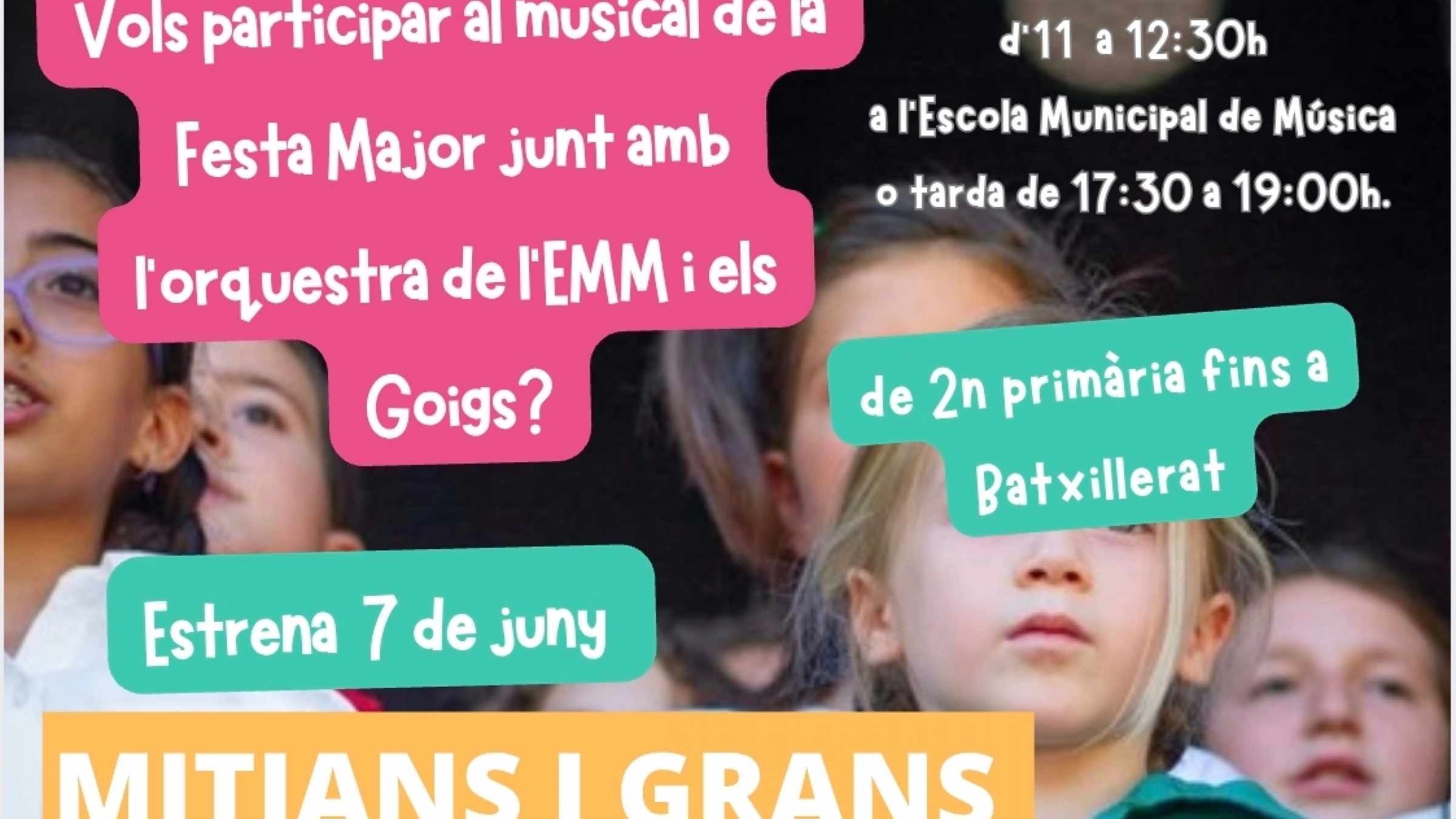 Participa a l'espectacle de Festa Major! Vine a assajar per setmana Santa! É gratuït!