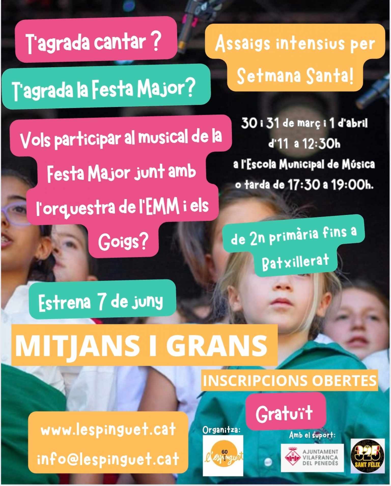 Vine a cantar amb nosaltres la cantata de la Festa Major!