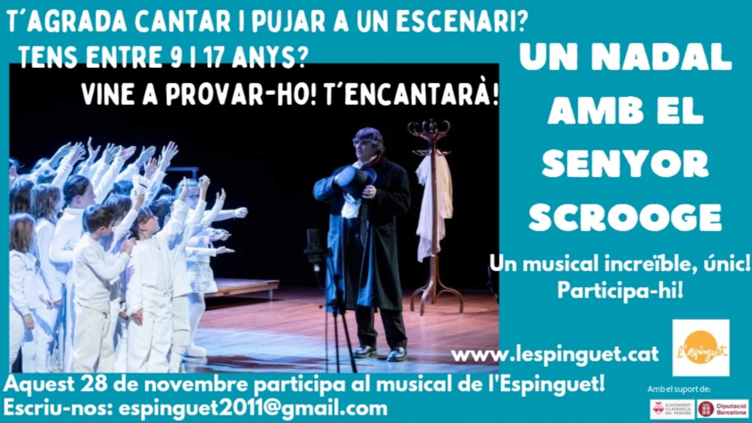 Aquest Nadal, torna el Senyor Scrooge! Vols ser-ne protagonista? Vine a l'Espinguet!